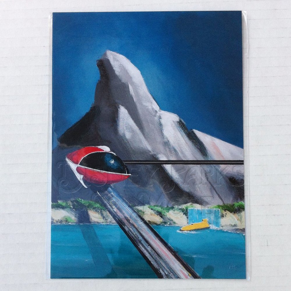 Disney Parks WonderGround Postcard Submarine Matterhorn Monorail Collage Murphy